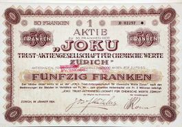 JOKU Trust AG für chemische Werte, Zürich - 1924