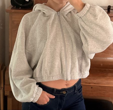 Cropped Sweatjacke