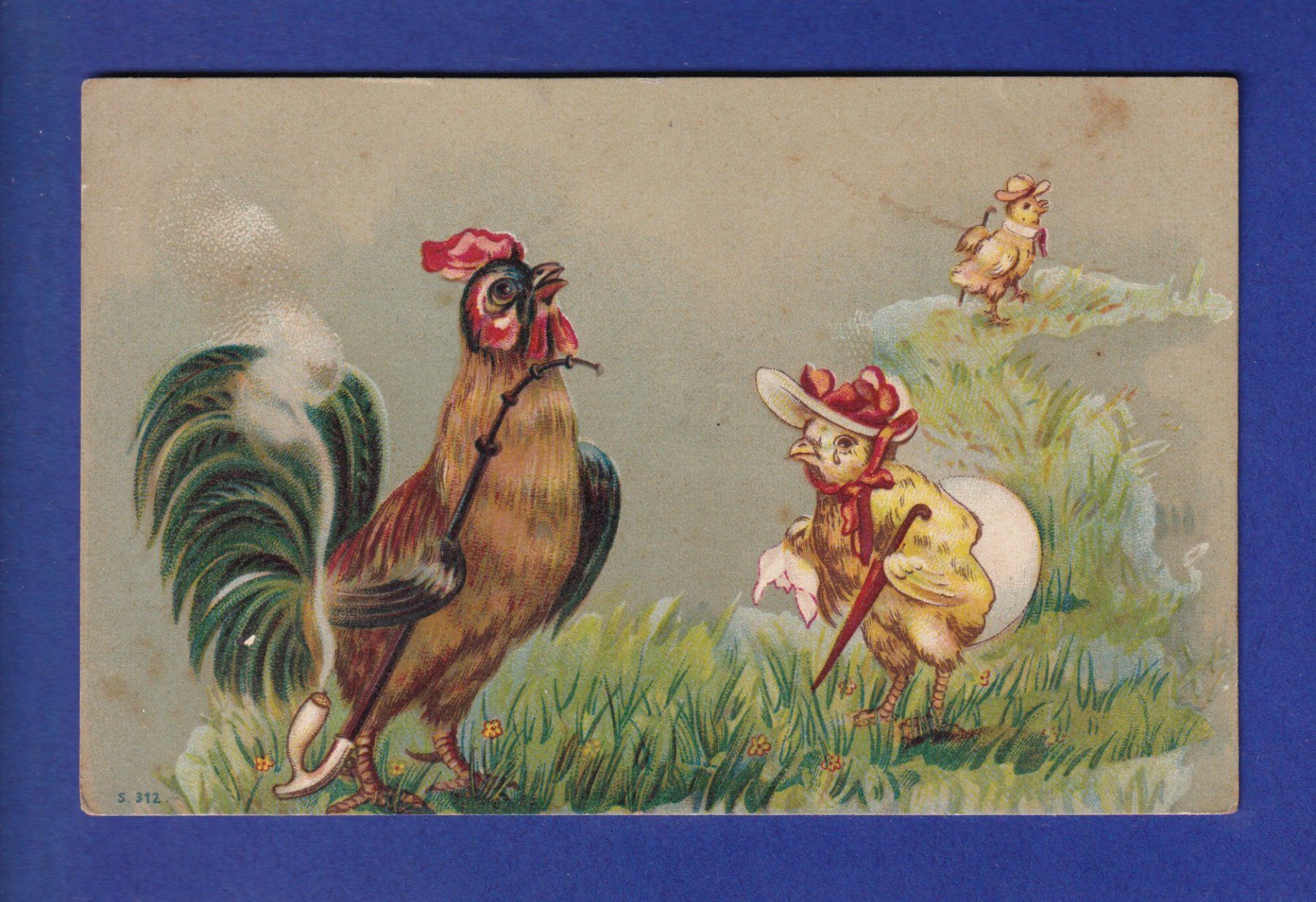 Cartoline postali: OISEAU - Le Coq et la Poule – Usato da Pully venduto da nicecards-shop