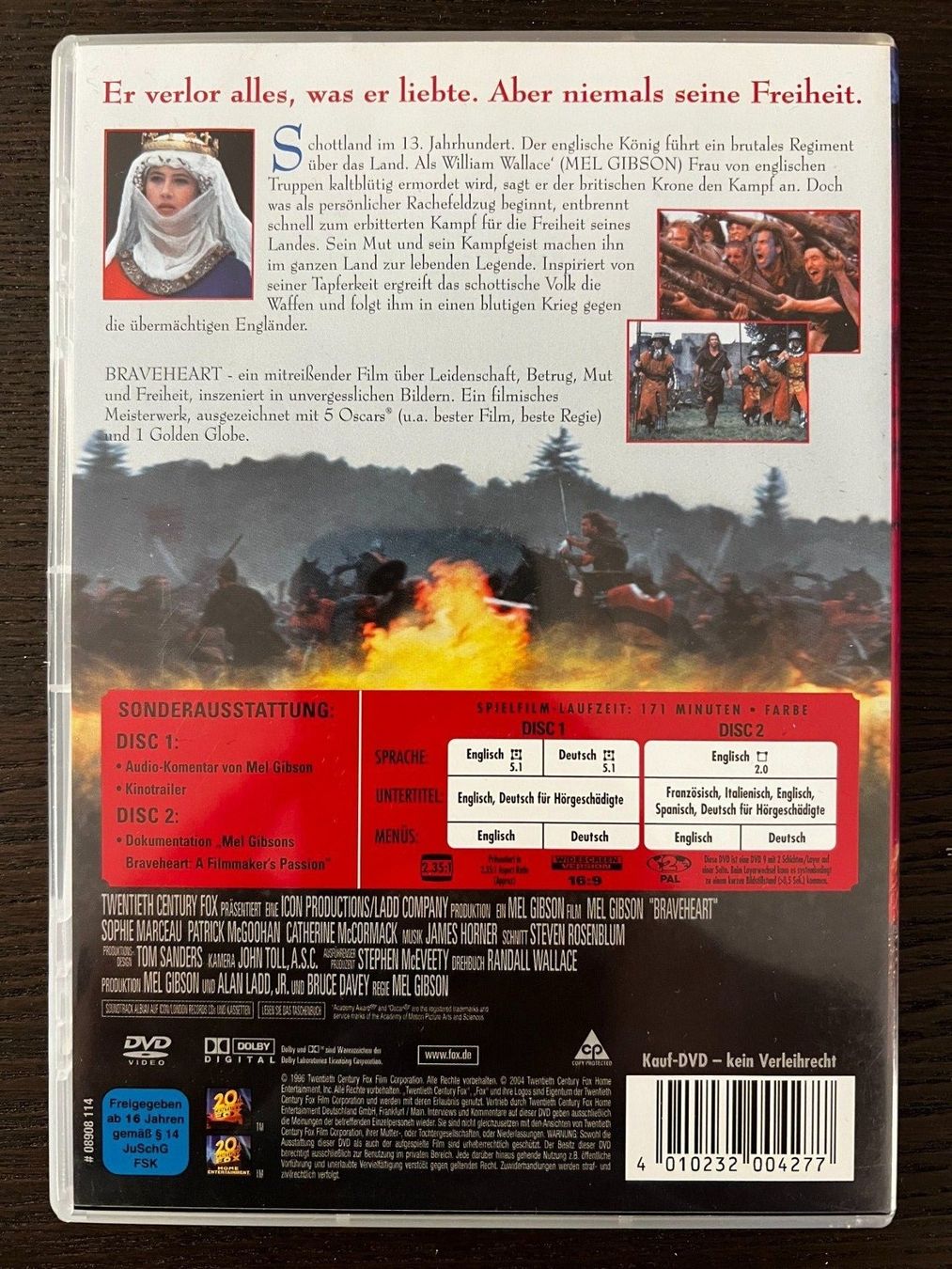 Tutti i DVDs: Braveheart – Usato da Zürich venduto da FilmFreunde 1