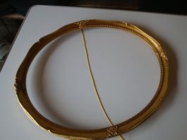 Ovaler Bilderrahmen goldfarben verziert gebraucht
