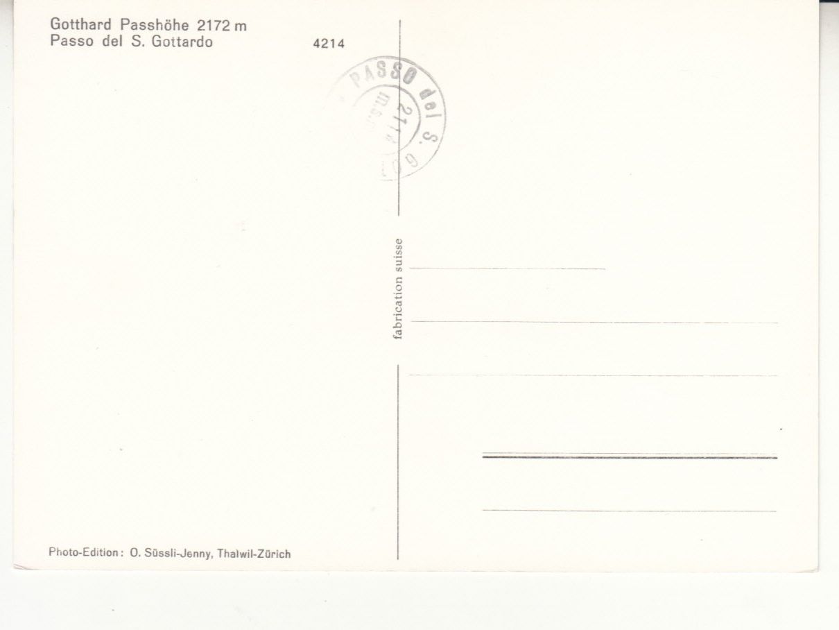 Ansichtskarten: Gotthard Passhöhe ca. 1970 – Gebraucht aus Bürglen TG von StampGraf 1