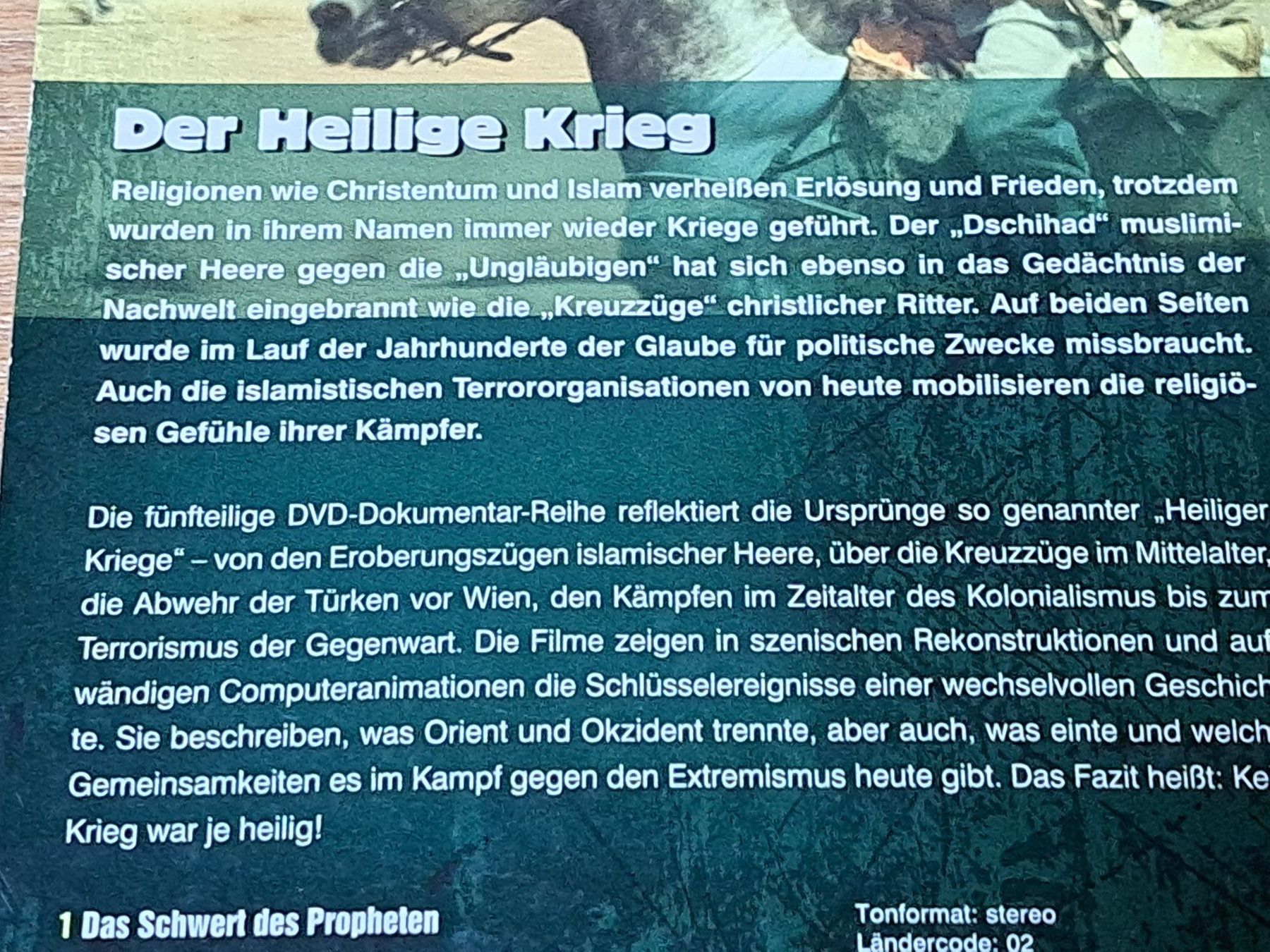 Tutti i DVDs: Der Heilige Krieg, Boxset mit 5 Discs, Kreuzzug n Jerusalem – Nuovo (secondo la descrizione) da Unterseen venduto da Kanica 2