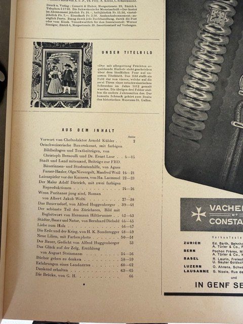 Riviste & Magazine: DU SCHWEIZERISCHE MONATSSCHRIFT 1941 – Usato da locarno venduto da valeria012 1