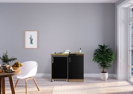 235 Miniküche Küchenzeile 100cm E/BLACK - Küche Einbauküche