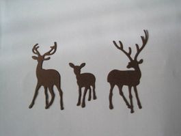 Stanz-Papier Motiv Hirschen 3Stk.