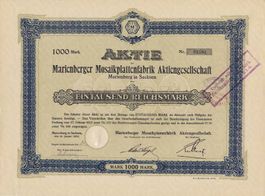 Marienberger Mosaikplattenfabrik AG, Marienberg - 1922