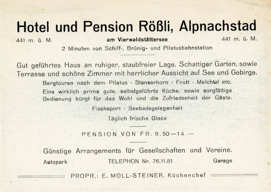 Cartoline postali: Alpnachstad  OW  -   Hôtel RÖSSLI   /   Oldtimer – Usato da Brig venduto da Valcards54 1