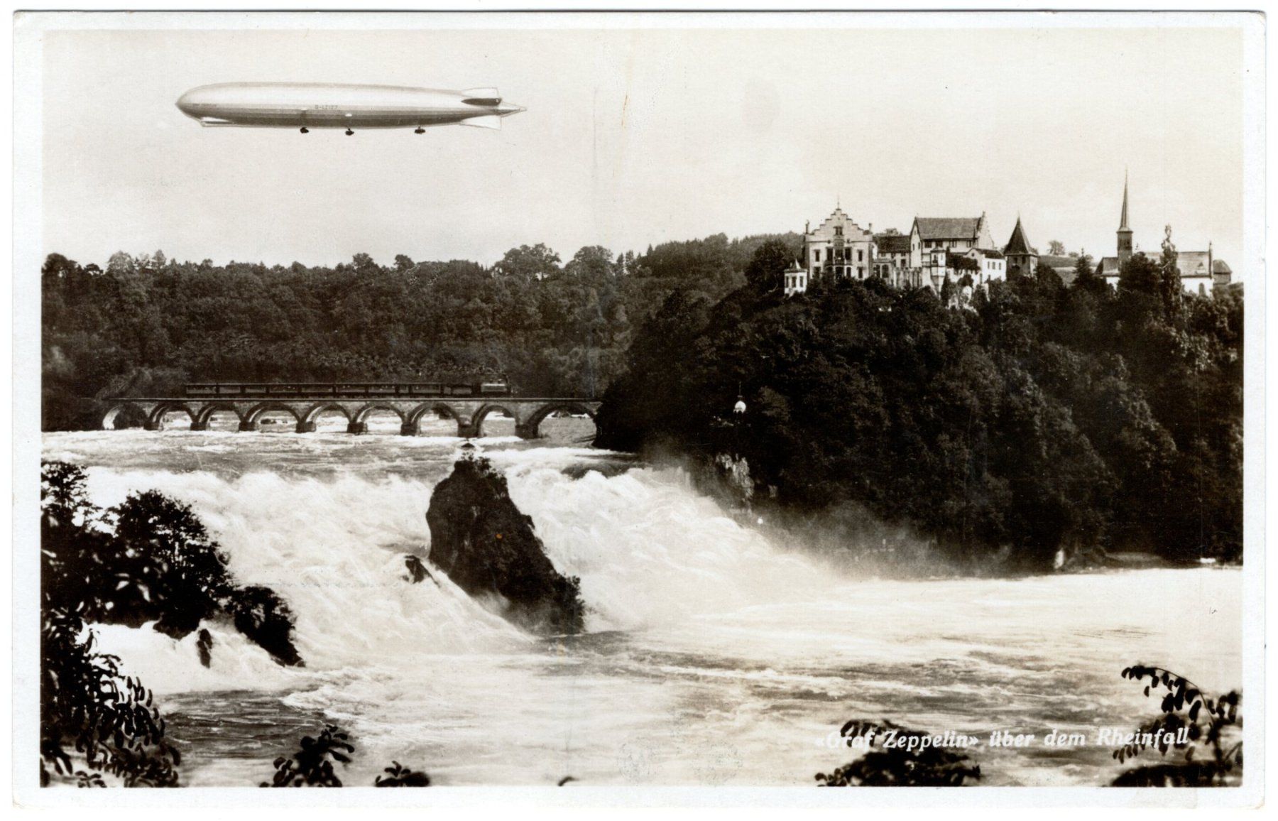 Cartoline postali: Luftschiff "Graf Zeppelin" über dem Rheinfall – Usato da Eglisau venduto da Chperfins
