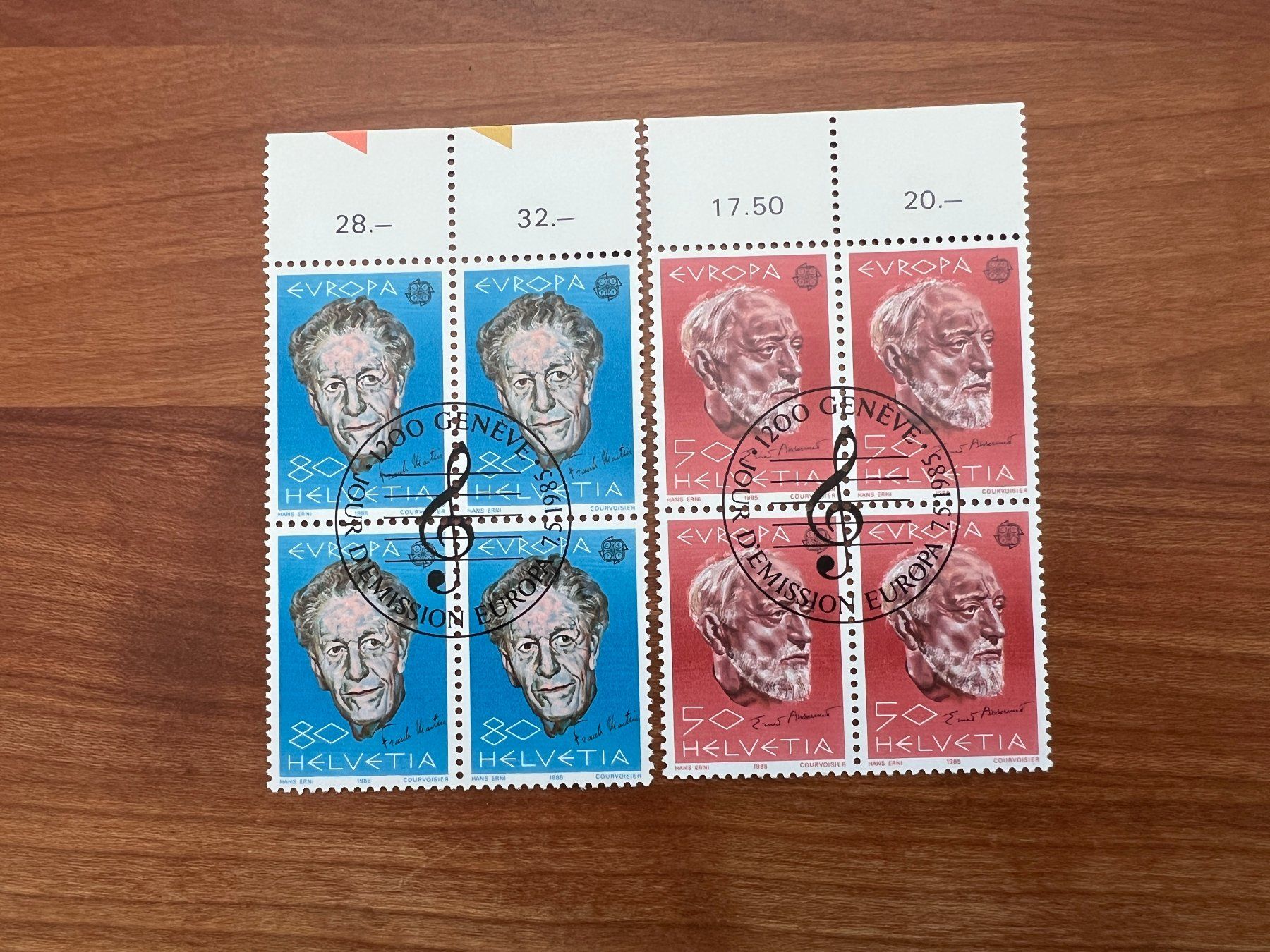 Tutti i francobolli: 1985   CH Erstag gest.Viererblock mit Tab  (K123) – Usato da Hinwil venduto da Sidi4