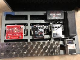 Pedalboard mit 5 Effektpedalen und Netzteil Z-357