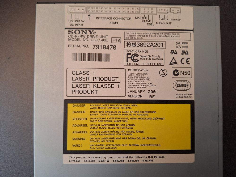 SONY IDE CD ROM Laufwerk 01.2001 Retro Vintage 3