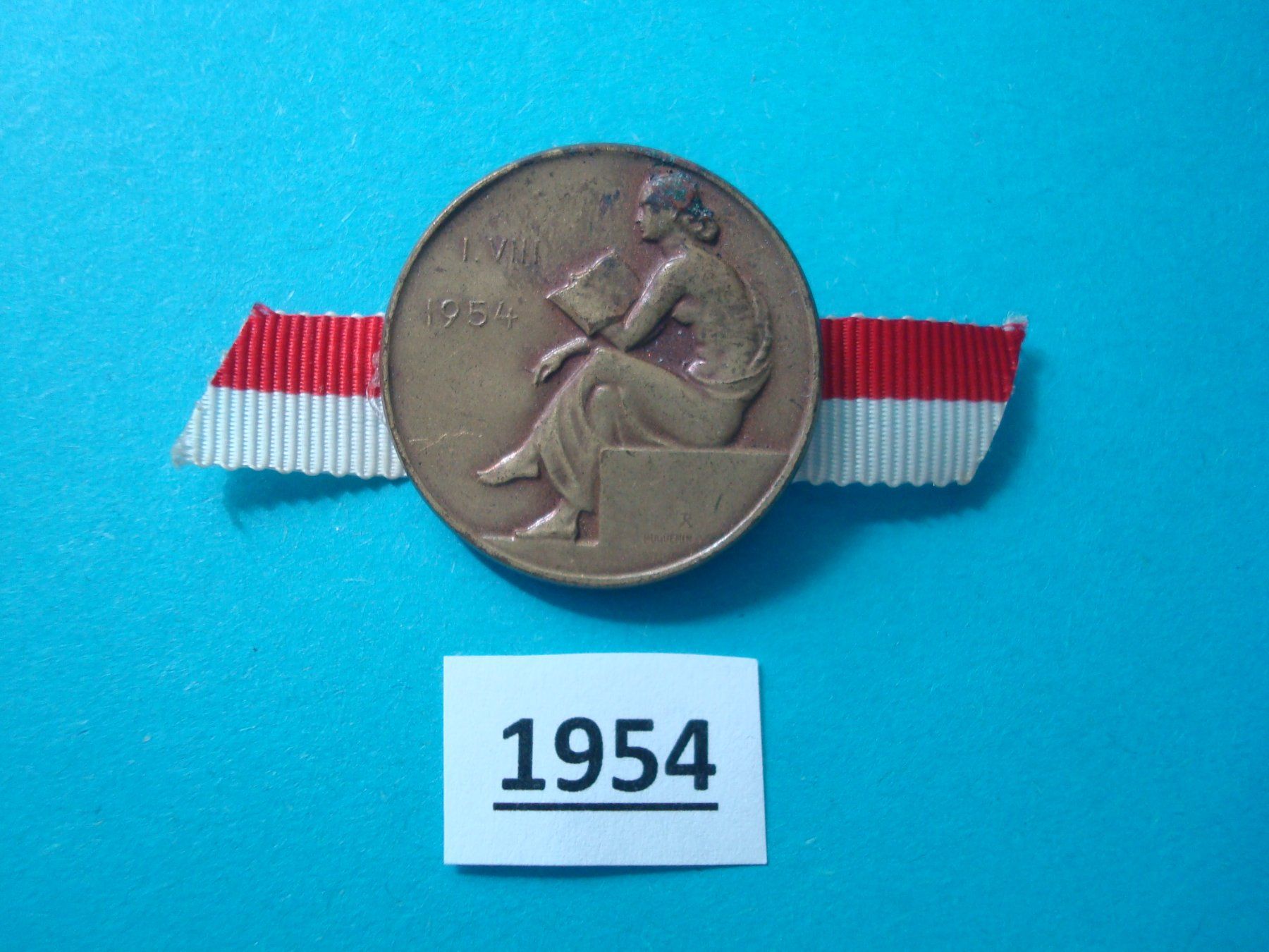 Placchette & Badge: Abzeichen 1. August 1954 – Usato da Riehen venduto da Baerewaegli