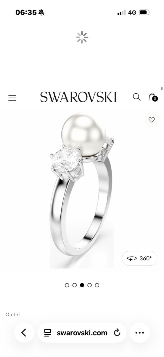 Swarovski Ringe: Swarovski Matrix Kristallring  mit Perle – Neu und originalverpackt aus Obbürgen von bugi6868 1
