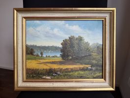 Landschaftsgemälde (Öl auf Leinwand) von R. Baumann