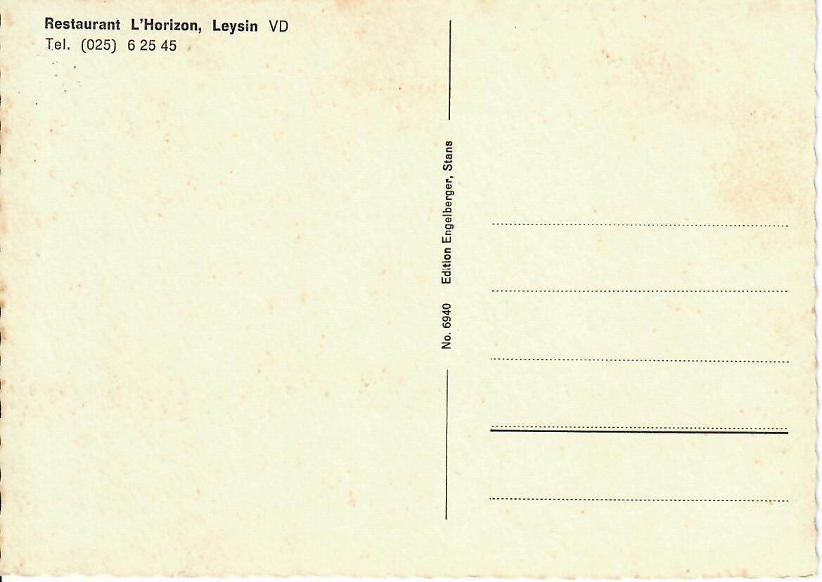 Cartoline postali: Restaurant L`Horizon Leysin – Usato da Hochdorf venduto da Ziegel-16 1