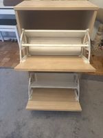Schuhkipper Holzoptik mit zwei Fächern 92,5/48.5cm