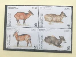 Togo 1996 WWF Satz Ducker Westafrikas 4er-Block postfrisch