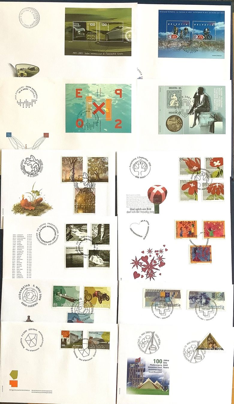 Alle Briefmarken: 2002 -  2009 / Div.FDC - Komplette Sätze mit Blocks – Neu (gemäss Beschreibung) aus Liestal von Skunk02