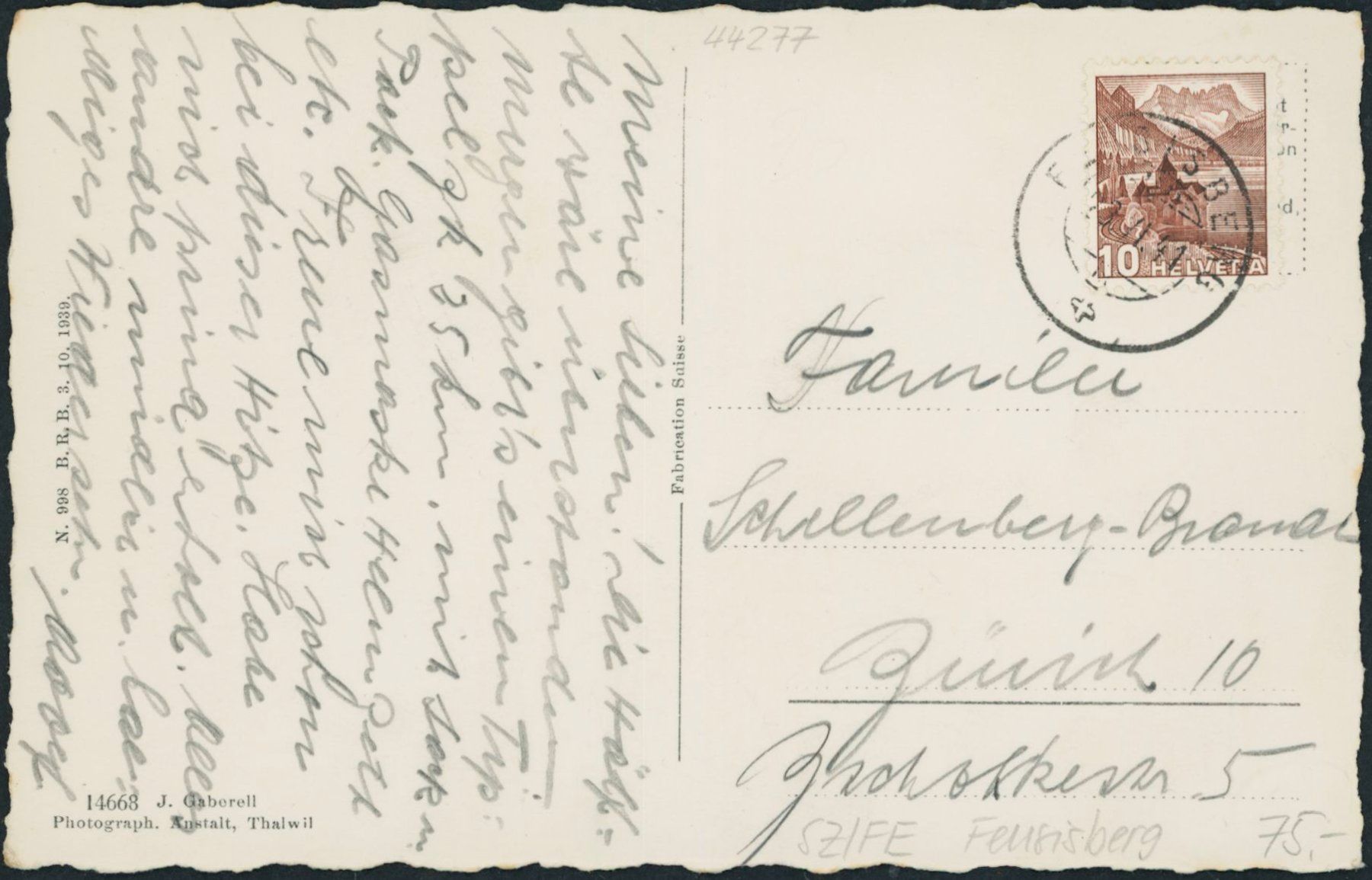 Ansichtskarten: SZ Feusisberg – Gebraucht aus Schindellegi von dormay 1