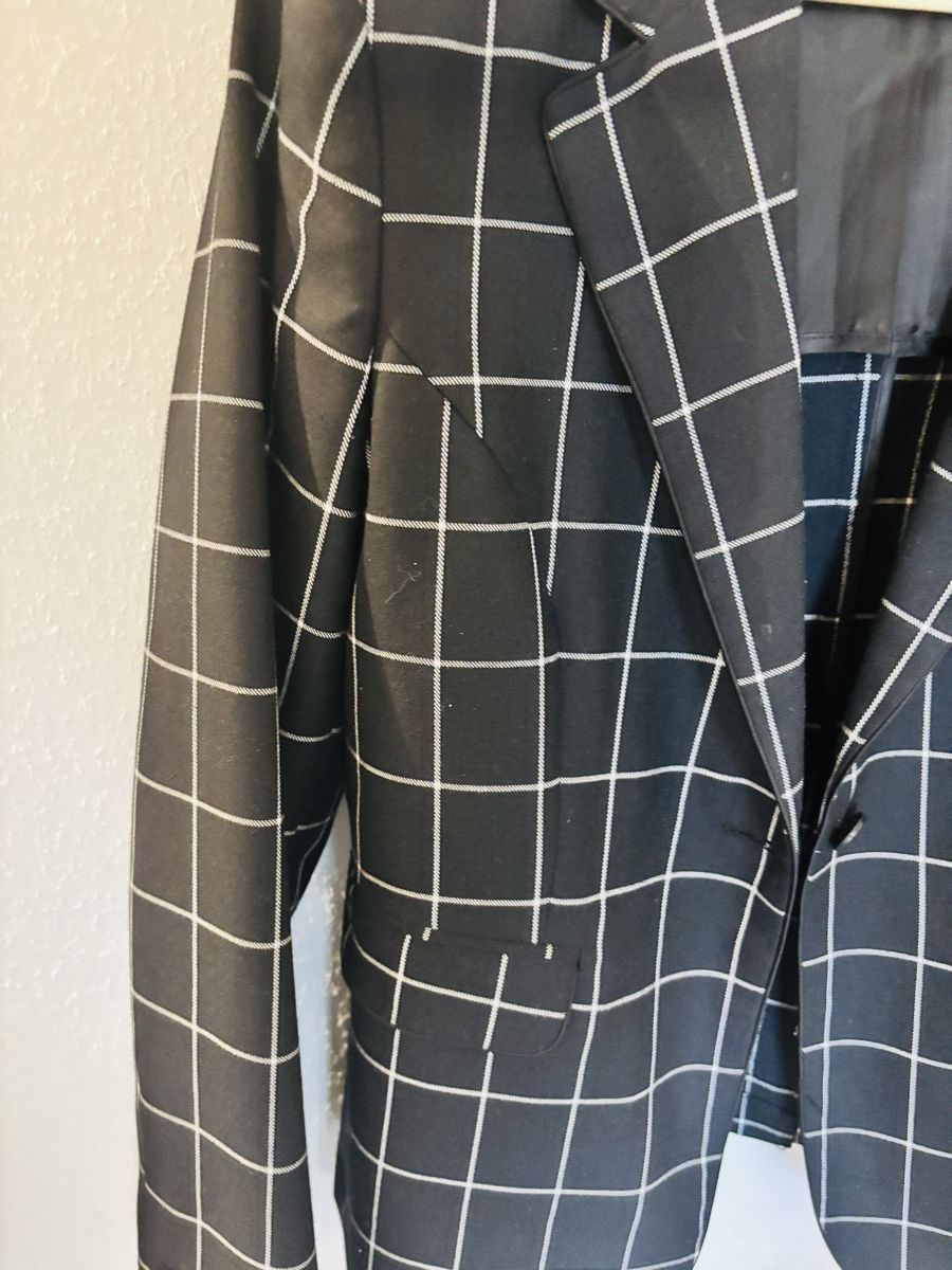 Giacche: Blazer Van Heusen Checked Pattern Black White Size L – Usato da Basel venduto da sid160 4