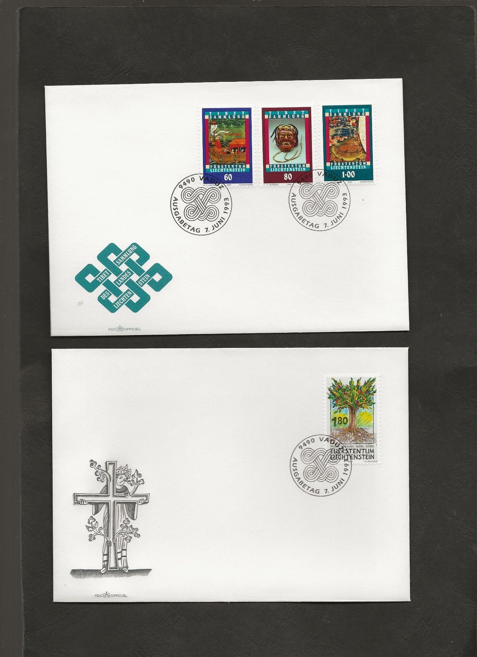 Tutti i francobolli: 16 FDC Liechtenstein 1993 bis 1994 – Usato da Au ZH venduto da xelagreb01 2