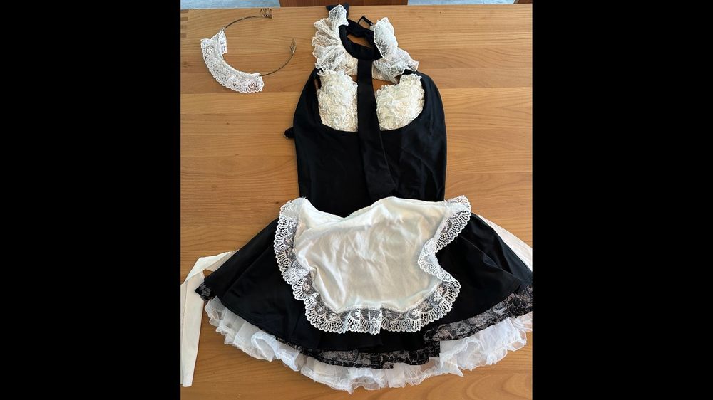 Foxxeo Hausmädchen Kostüm Für Damen – Schwarz/Weiß Mit Schürze & Kopfband, Größe M/L Bis XL