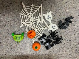 Lego halloween Zubehör, lego spinne, lego Kürbis, lego kopf