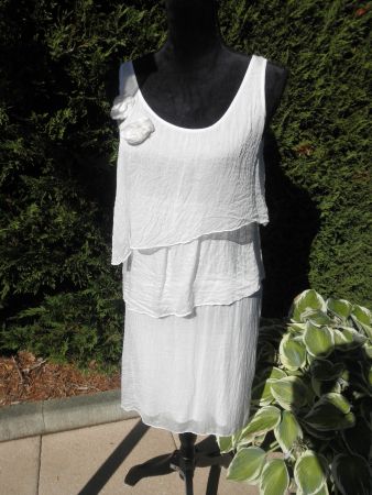 Seidenkleid Weiss Made in Italy