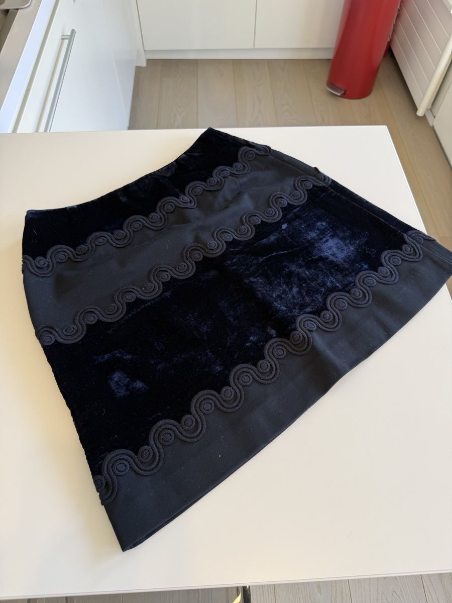 Sandro Röcke: Mini jupe Sandro bleu marine velours brodée taille - 2 – Neu (gemäss Beschreibung) aus Genève von iry_67wr 1
