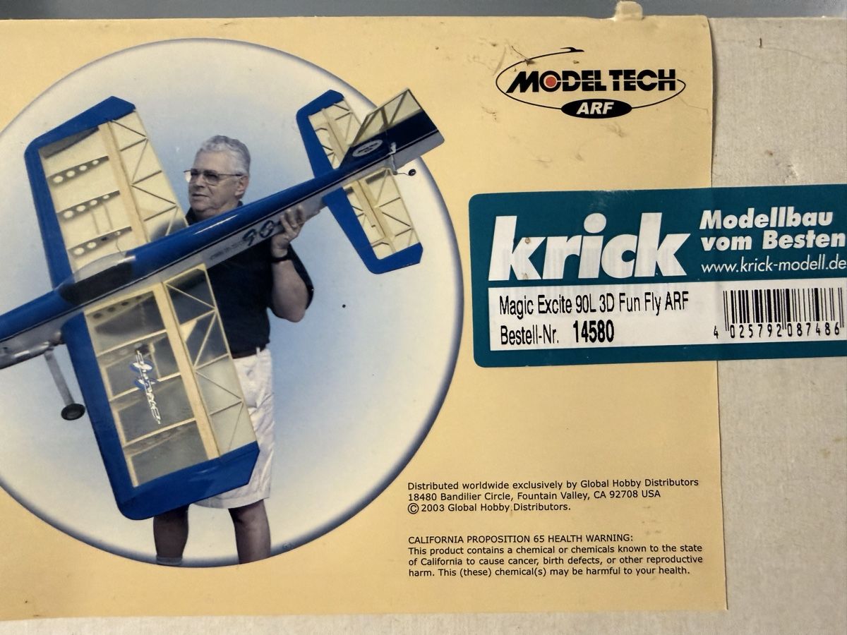 Modellismo RC: Krick Model Tech Magic Excite 90L 3D Fun Fly ARF Modellbau – Nuovo e nell'imballaggio originale da Ittenthal venduto da nit_l52z 1