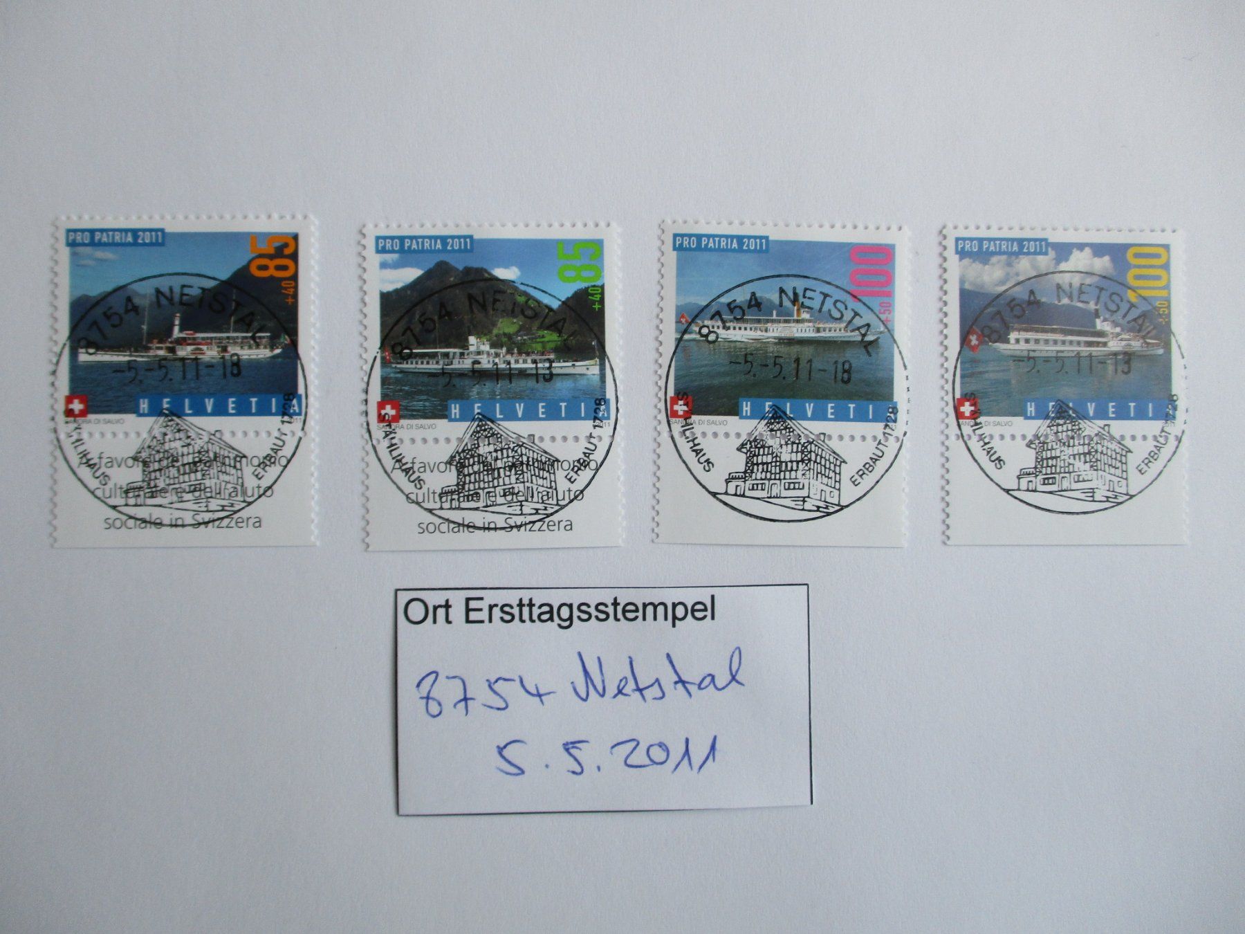 Alle Briefmarken: Voll Ort Ersttagsstempel 8754 Netstal – Gebraucht aus Langnau b. Reiden von Aktuell88