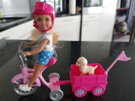 NEUWERTIGES BARBIE MÄDCHEN / FAHRRAD MIT ANHÄNGER