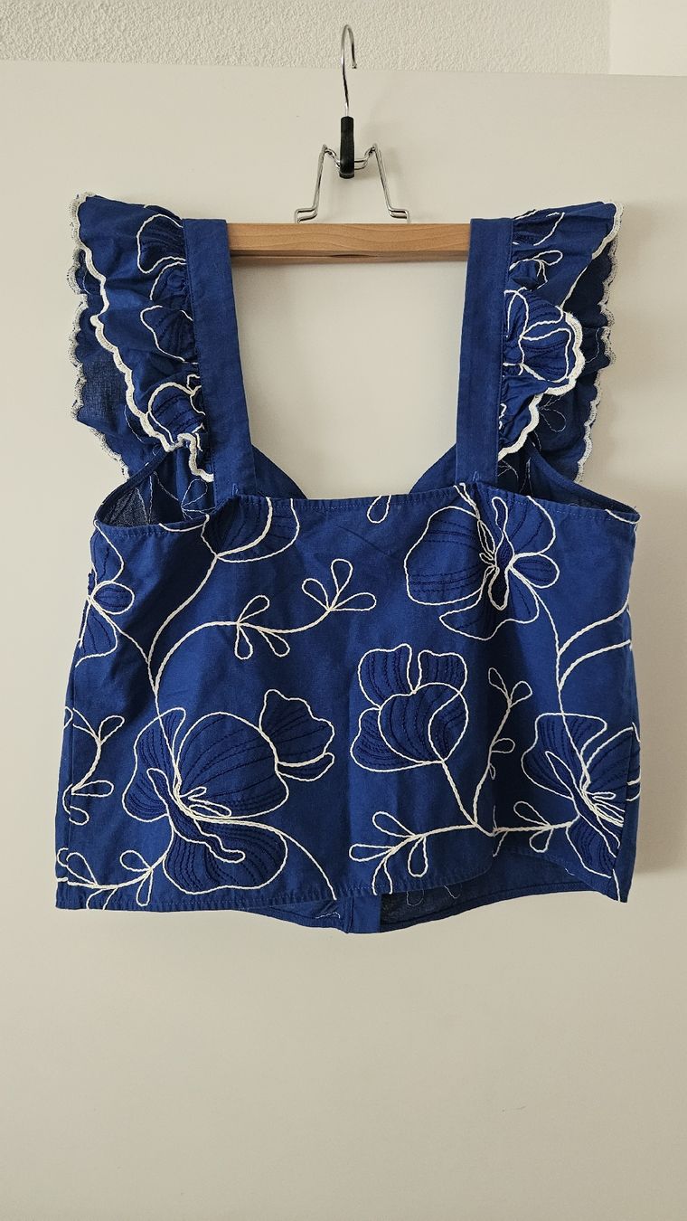 Sezane Tops: Top Sézane bleu brodé – Neuf (Voir description) à Köniz par cla_m7yd 2