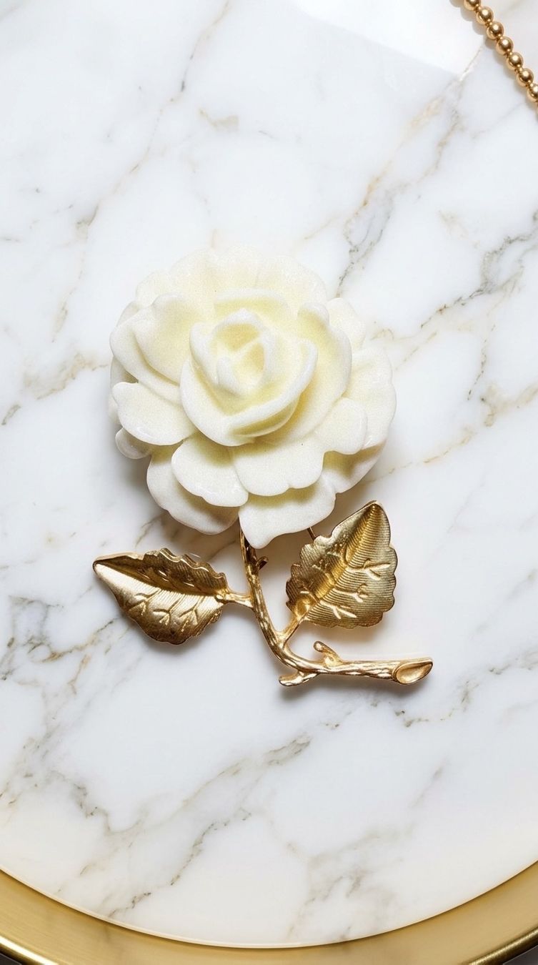 Spille & Fermagli: Broche Rose Éternelle – Nuovo e nell'imballaggio originale da St-Maurice venduto da Sandrinette123 3