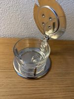 Sucrier en verre et métal avec couvercle