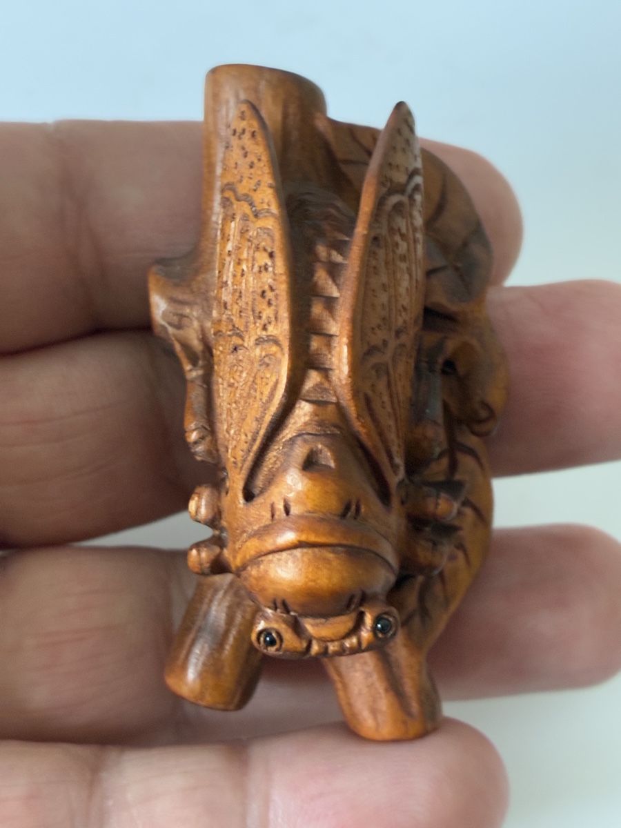 Statuette: Japon netsuke en bois de buis objet traditionnel – Usato da St-Aubin-Sauges venduto da asianart 4