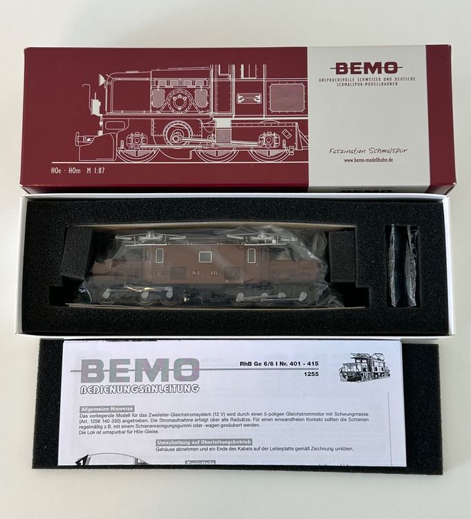Bemo 1255 145 RhB Ge 6/6 I 415 Krokodil 6