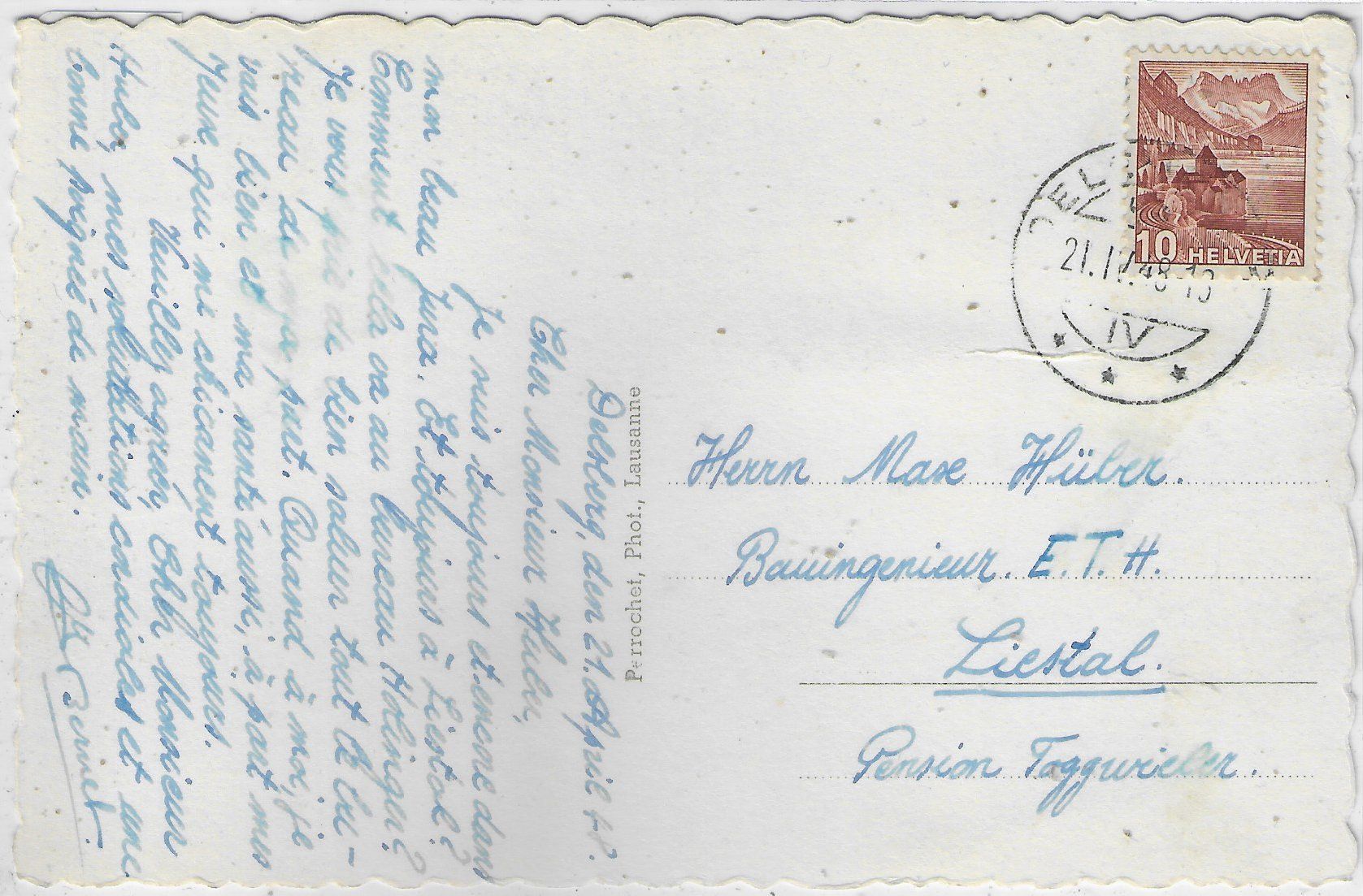Cartes postales: Delemont - Vue generale – D'occasion à Ettingen par Kartenplanet 1