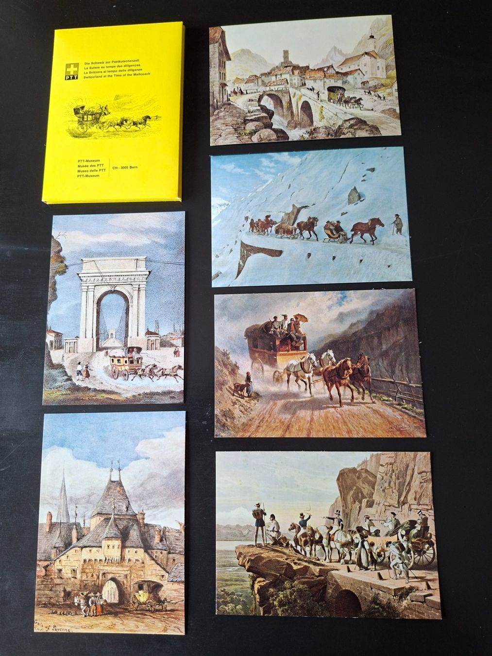 Cartoline postali: Die Schweiz zur Postkutschenzeit - 12 Ansichtskarten - 1975 – Nuovo (secondo la descrizione) da Wetzikon ZH venduto da dom_bm6c 2