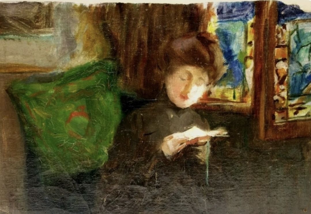 Dipinti: Impressionistisches Portrait einer Lesenden – Usato da Zürich venduto da Rousseau11 1