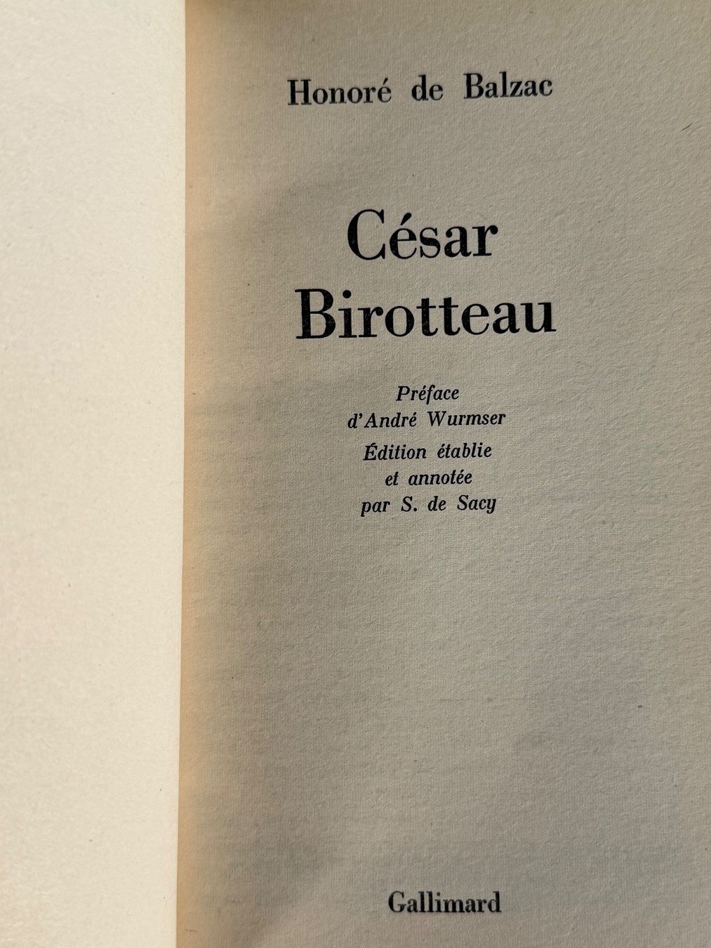 Libri: Balzac César Birotteau Folio Gallimard 1975 – Usato da Itingen venduto da uhu777 4