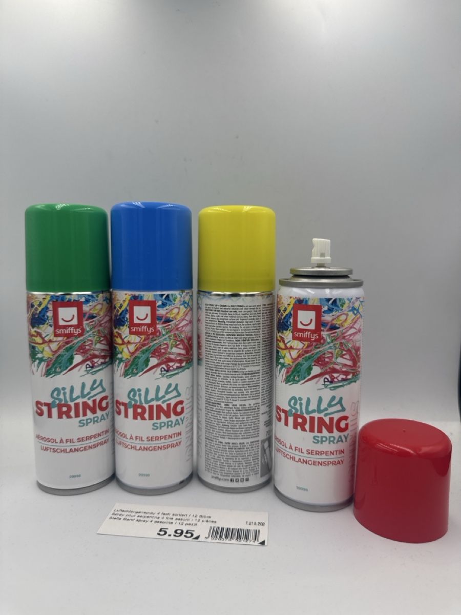 Tutte le decorazioni: Silly String Spray, 4 Stk, Party Spass, Top Zustand! – Nuovo e nell'imballaggio originale da Emmen venduto da VK-Retail 2