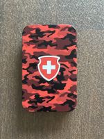 Schweizer Militär, Armee Sammelbox Rot Camouflage, leer!