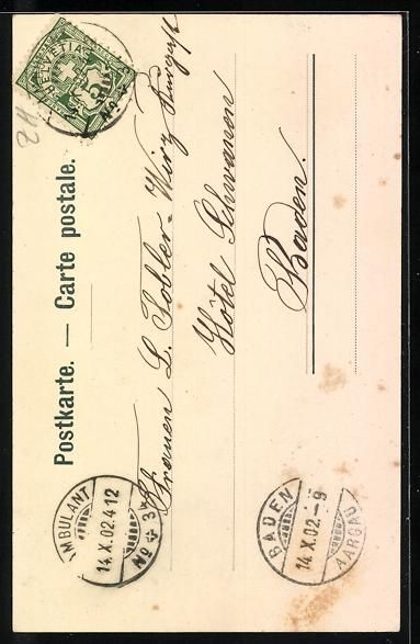 Ansichtskarten: Oberwetzikon, Hotel Krone, Kirche und Or – Gebraucht aus Berlin von bartko-reher 1