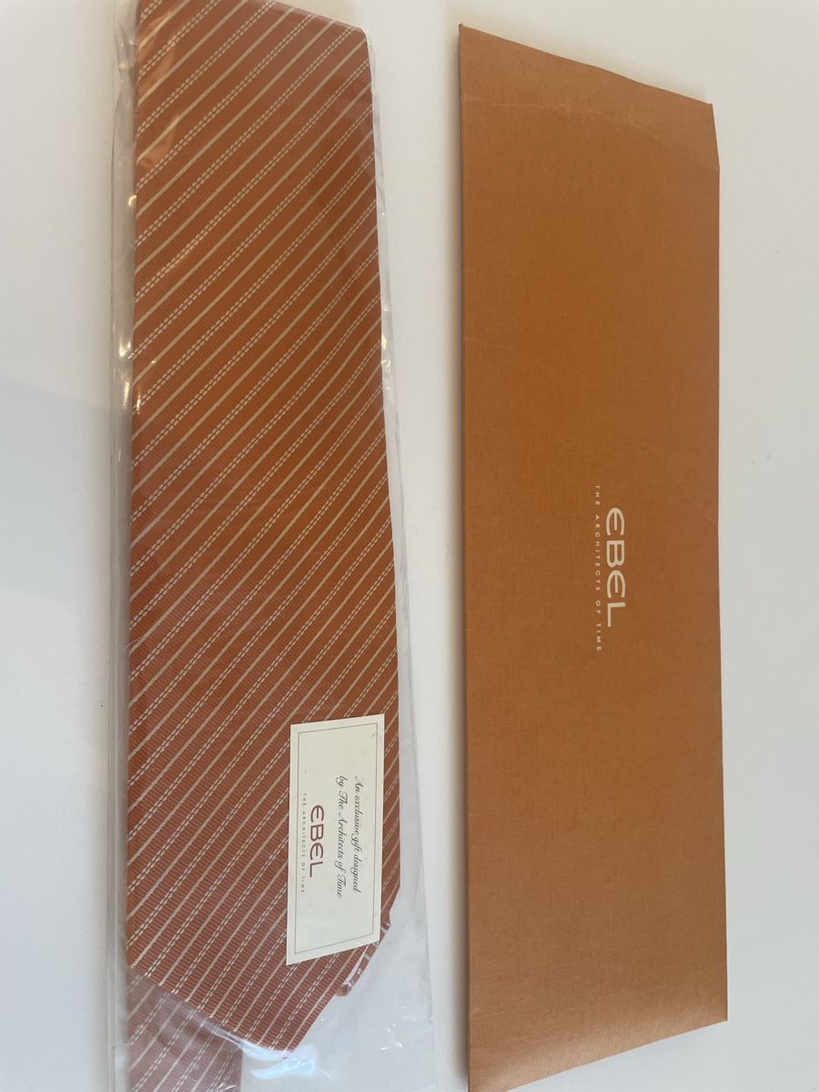 Cravatte: Krawatte EBEL gestreift orange/weiss neu mit Box – Nuovo (secondo la descrizione) da Münchenstein venduto da nel_57mj