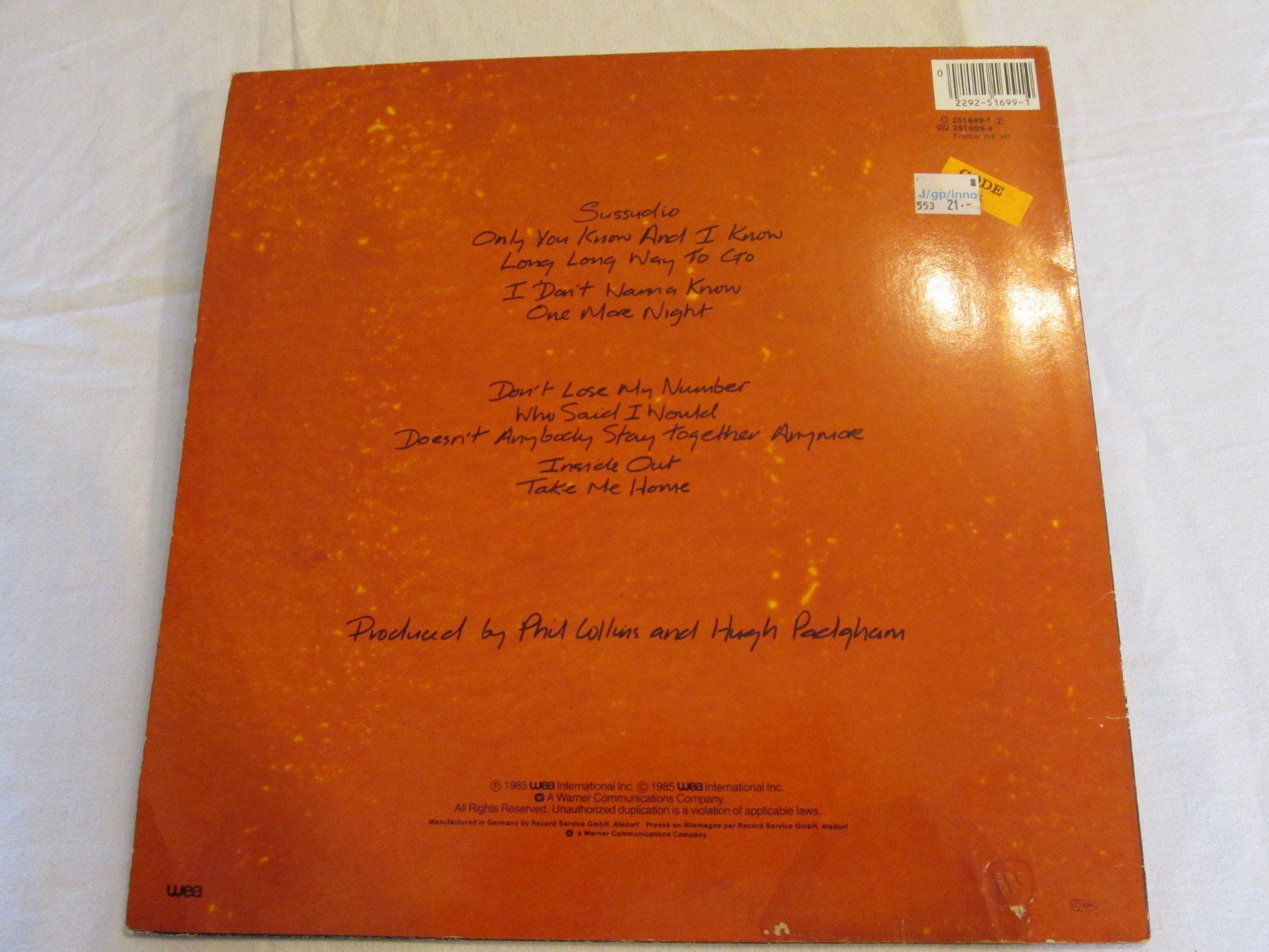 Dischi in vinile: Phil Collins No Jacket Required Vinyle 33t – Usato da la Chaux-de-Fonds venduto da Lampe 5