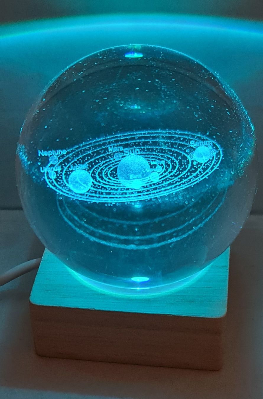 Lampen: 3D Solar System Gravierte Kristallkugel 60mm – Neu (gemäss Beschreibung) aus Uerkheim von Kaufoption 1