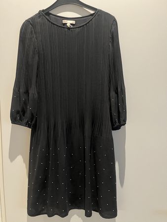 MAJE Paris Pleated Dress - Size 36 - Little Black Dress