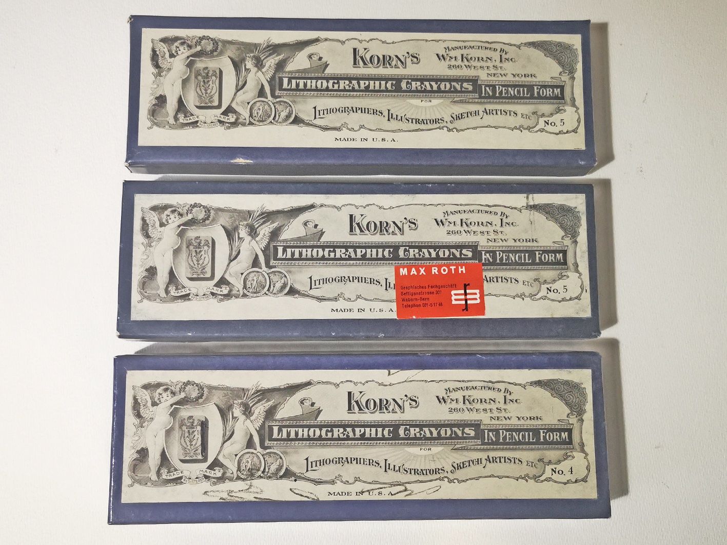 Matite, matite colorate & gessi: Crayons lithographiques vintage Korn's – Nuovo e nell'imballaggio originale da La Chaux-du-Milieu venduto da Jbv 1